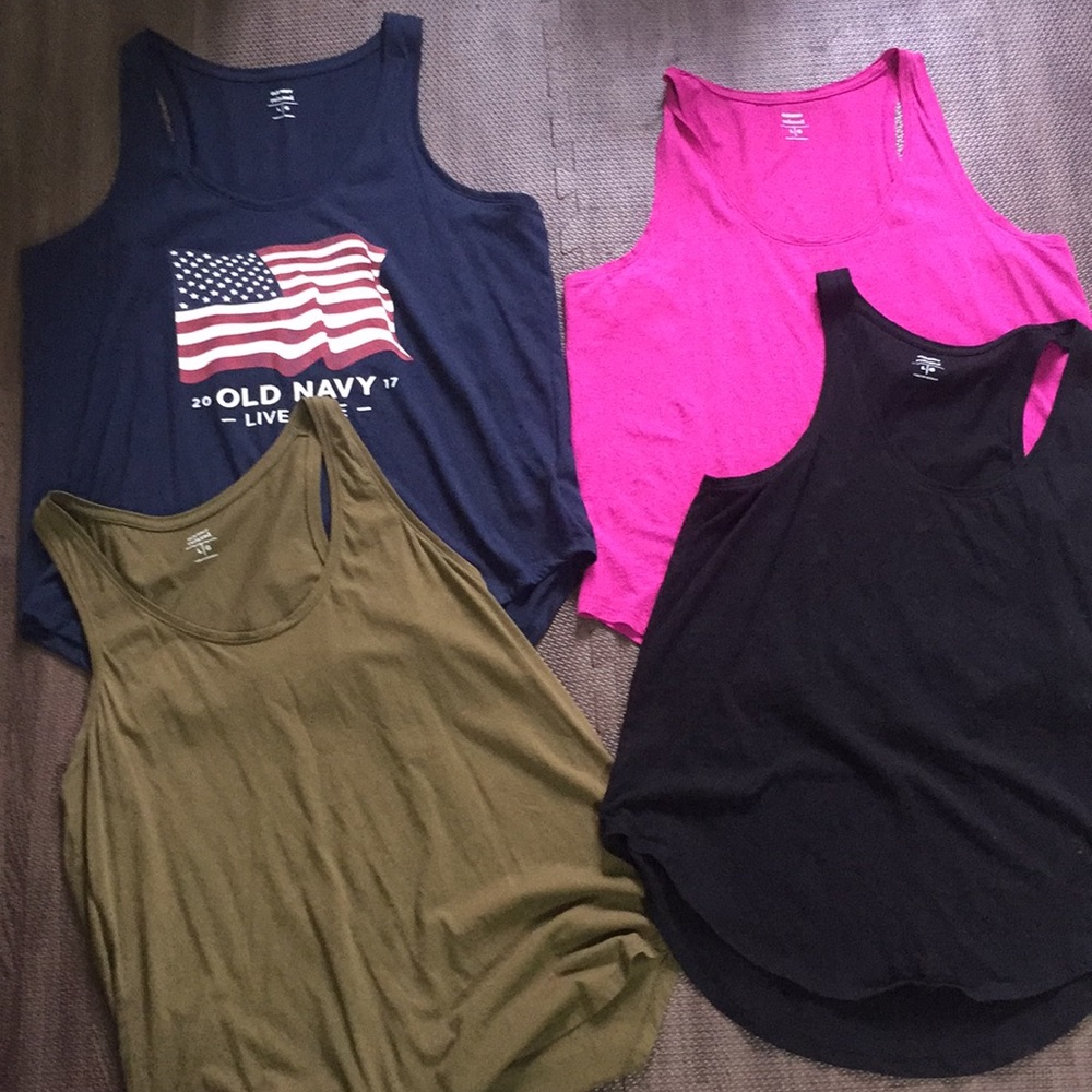 Four Old Navy Large Relaxed Tank Tops